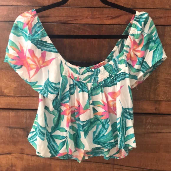 Minkpink floral crop off the shoulder top - Picture 2 of 6